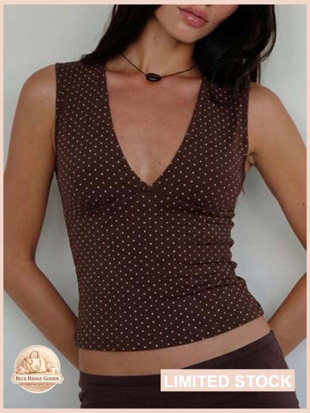 Deep V Neck Sleeveless Crop Top Stretchy Trendy Going Out Tank Top - Picture 2 of 7